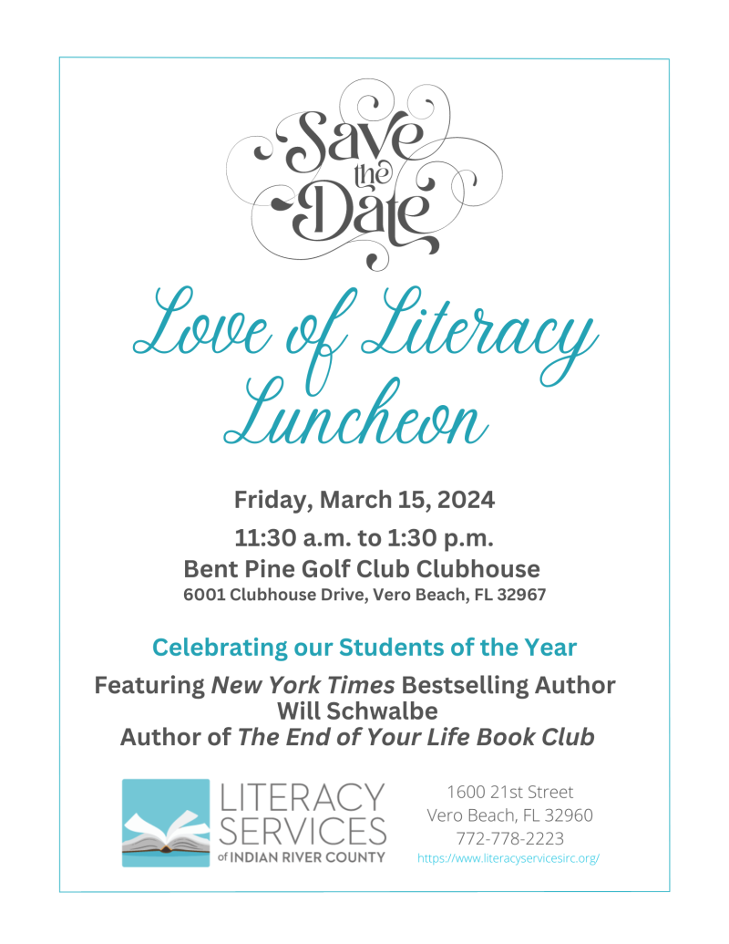 Save the Date _ Love of Literacy Luncheon _ Friday March 15 2024 _ Literacy Services of IRC